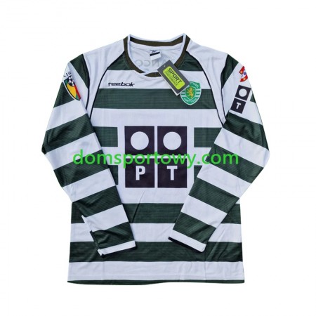 Koszulka Sporting CP 2001-2003 Retro Domowe Koszulki Piłkarskie Długi Rękaw